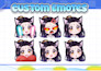 draw twitch emotes, chibi emotes, vtuber emotes,  twitch animated emotes for you